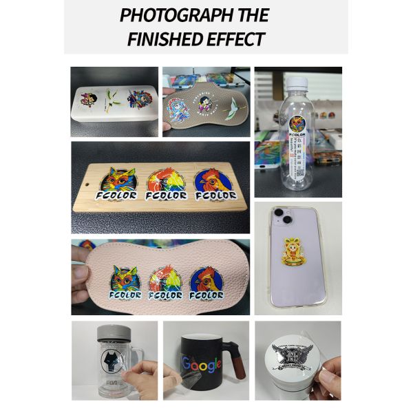 FCOLOR A2 & A3 UV DTF Printer All-in-One Roll-to-Roll DIY Sticker Design for Glass/Cup/Tumbler with Manufacturer's UV Ink