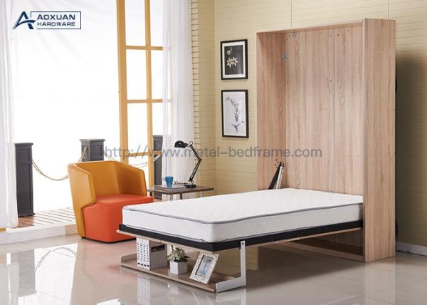 5ft Wall Mounted Bed Mechanism With Bookshelf , Murphy Bed Metal Frame