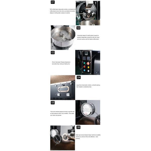 Gas Coffee Roaster Machine 3kg Coffee Bean Roasters Commercial Roasting Machine