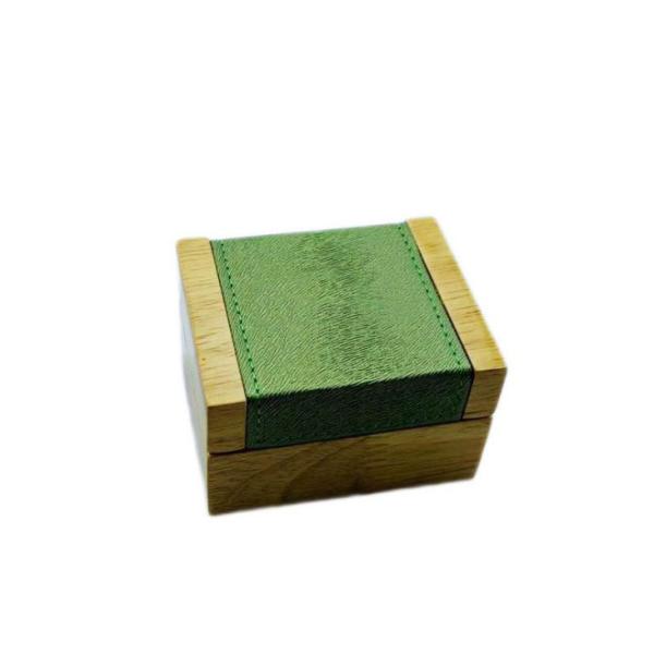 Green Luxury wooden jewelry organizer Microfiber Velvet Leather Eco Friendly Small Wooden Trinket Box