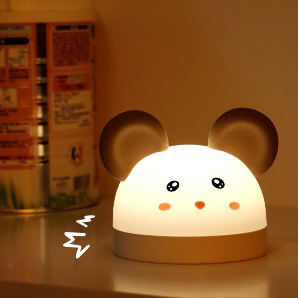 Super Cute Mouse Animal 7 Colors Light Changing Squish Silicone Soft Mouse Alarm Clock Night Light