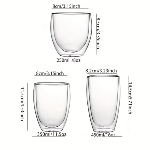 250ml 350ml 450ml Double Wall Glass Mug With Bamboo Lid High Borosilicate Glass Cup