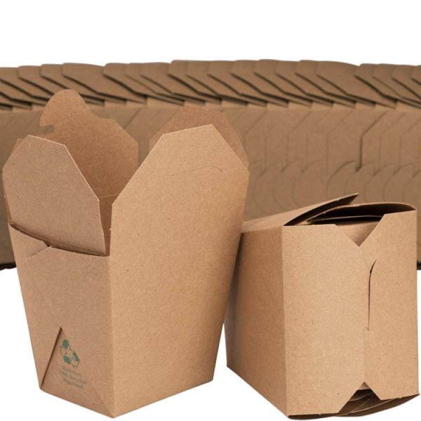 Stackable повторно используйте бумажные коробки 45oz Kraft на вынос