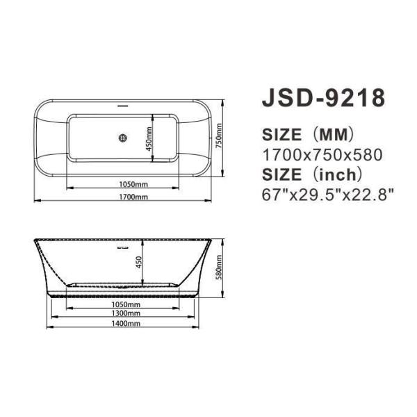 Structure Freestanding Tub Flexible Hot Tub Acrylic Bathtub with Outer Frame and Legs