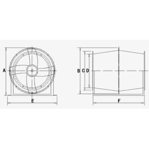 Fibra de vidrio reforzada con plástico de flujo inclinado de ventilador de FRP de conversión de frecuencia de ventilador de conducto de FRP