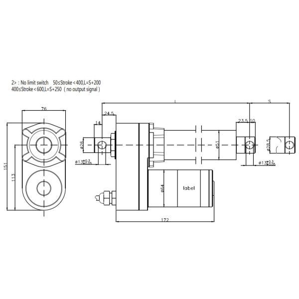 7000N actuador linear Ip67