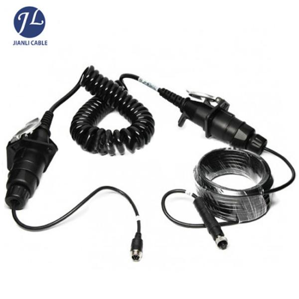 Water Resistant Vision Systems Cable / Trailer Lighting Board Extension Cable 7 Pin Male Female Socket