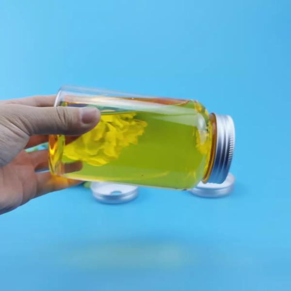 650ml Empty Milk Tea Plastic Beverage Bottle With Aluminum Screw Lid