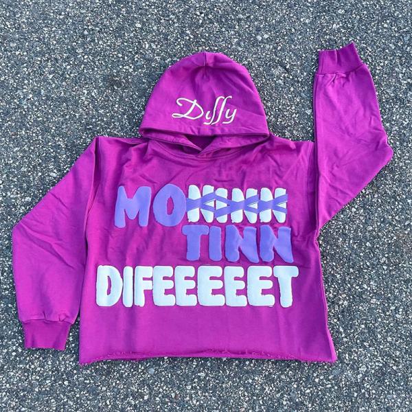 Fabricante StreetVestido de corte de bordes con sombrero crudo con sudadera cortada sin aguijones con sudadera cortada con logotipo personalizado con sudaderas con sudadera de impresión puff