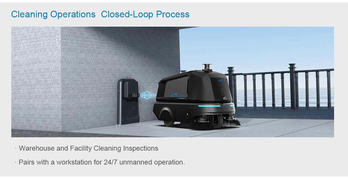 High Performance Industrial Outdoor Large-Scale Cleaning Robot 800W High Power Motor Vacuum Smart Sweeper Robot