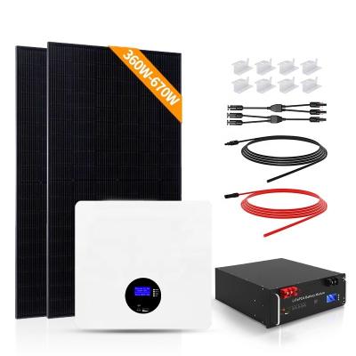 Solar Panel System Kit 5kw 10kw 15kw 20kw Hybrid System With Rechargeable Battery