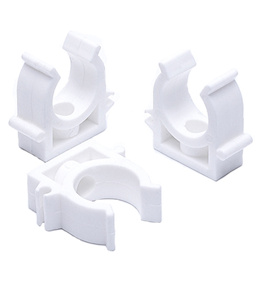 White Plastic Conduit Clamps Convenient Plastic Pipe Support Brackets