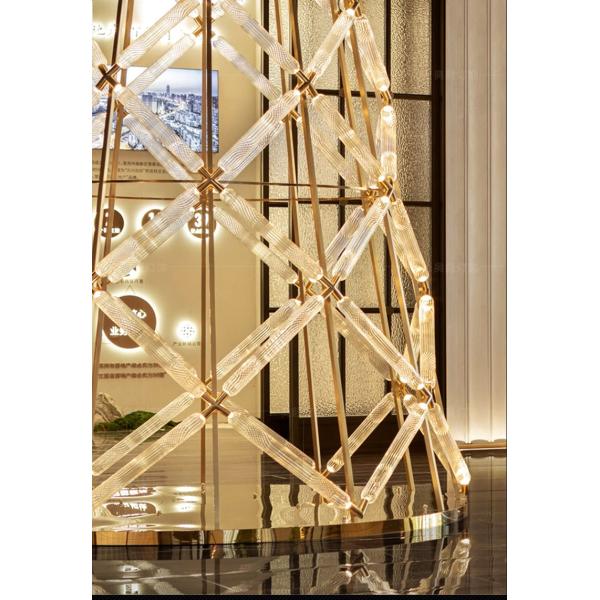 Постмодернный отель лобби люстра клуб ресторан креативное резные стеклянные башни декорация напольная лампа