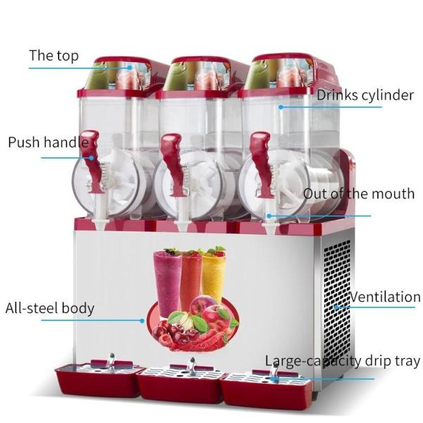 Industrial Size 620*670*840mm Automation Slush Machine with 2 Tank Slush Ice Machine