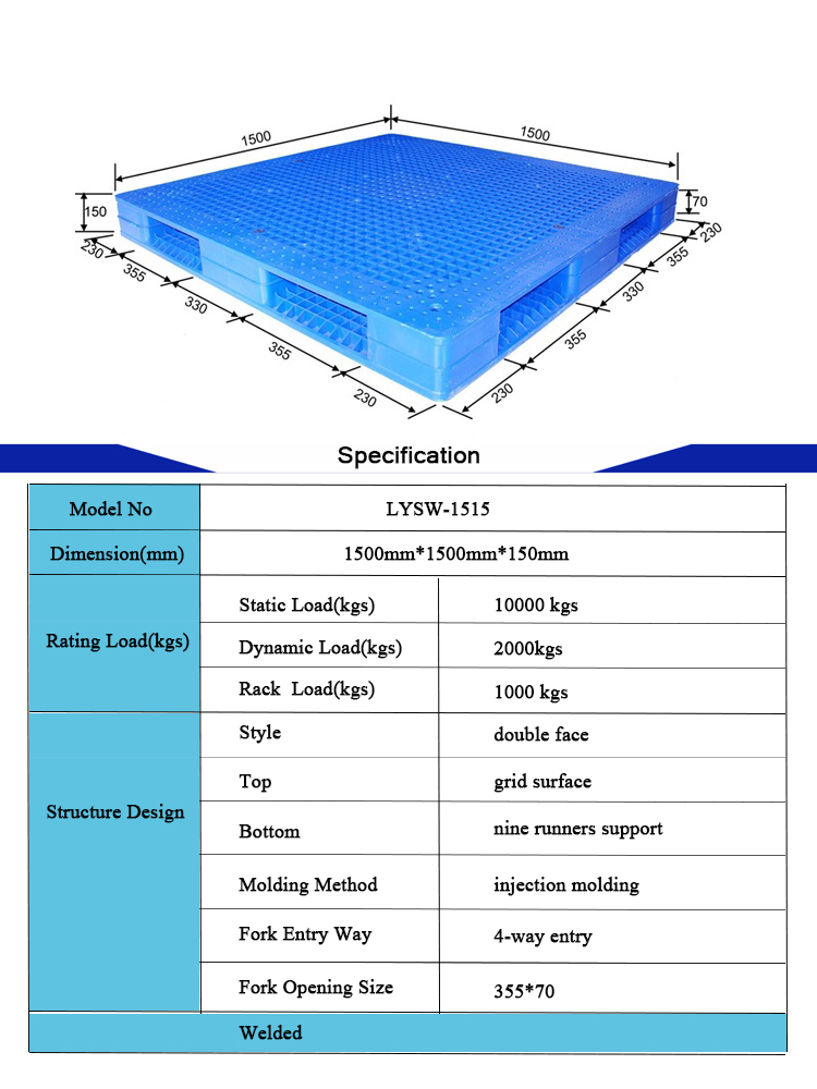 паллеты паллетов 10T Rackable HDPE 1500x1500 слишком большие пластиковые