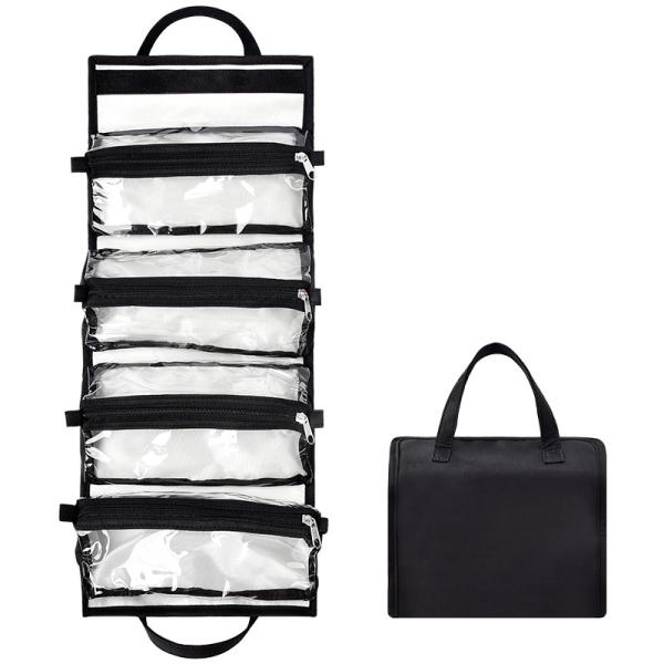 Travel Extra Large Hanging Toiletry Organizer Bag Separated PVC Make Up Pouch 9X5