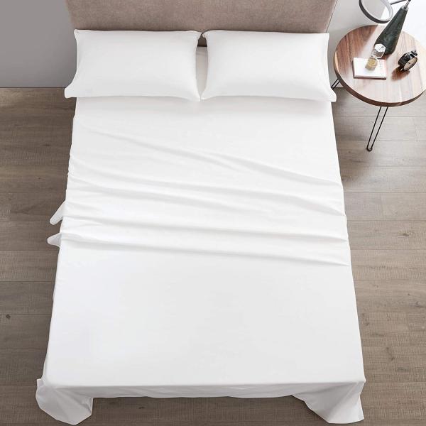 4 Piece 100% Cotton Luxury Soft Breathable Deep Pocket Bed Sheet Set with Portable