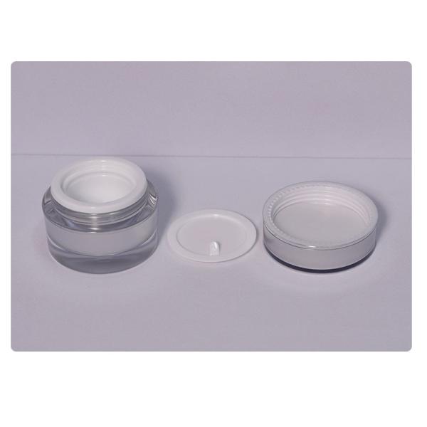 Logo du client Luxe 10g Ronde PS argent vide plastique transparent emballage crème cosmétique pot pour baume à lèvres