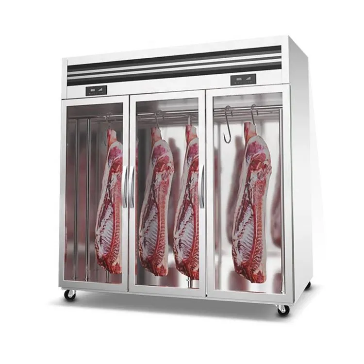 Commercial Double Door Refrigerator Beer Beverage Glass Upright Refrigerated Display Showcase