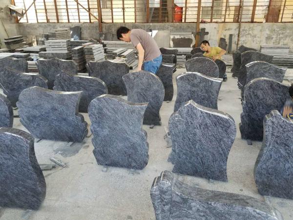 Memorial Granite Stone Tombstone Classic / Modern Design Dark Gray Color