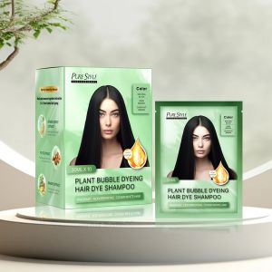 Factory Supply Fast Black Organic Bubble Hair Dye Shampoo 300ml Cream OEM Safe for Sensitive Skin Home Use MOQ 5000 PCS