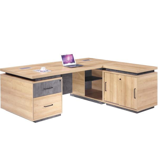 Commercial Office Furniture ,Office Executive Desk With Filing Cabinet And HPL
