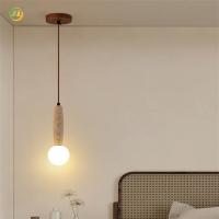 JYLIGHTING Lumière jaune de travertin Luxe à tête unique Matériau naturel Lumières à LED modernes et lampes suspendues intérieures