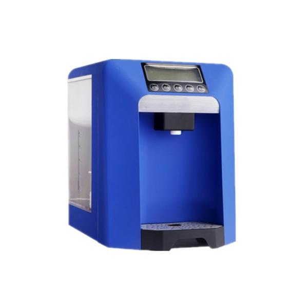 Petit distributeur instantané d'eau chaude de couleur bleue avec la température