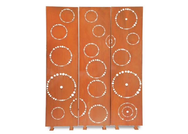 Circle Pattern Stainless Steel Garden Ornaments , Privacy Screen Panel Corten Steel