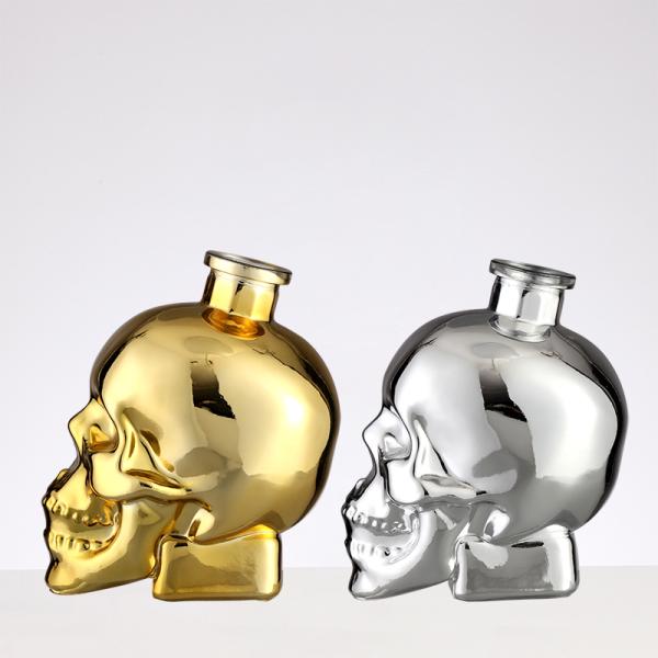 Creative Design 750ml Creative Skull Bottle Liquor Glass Unique Whiskey Bottle for Wine