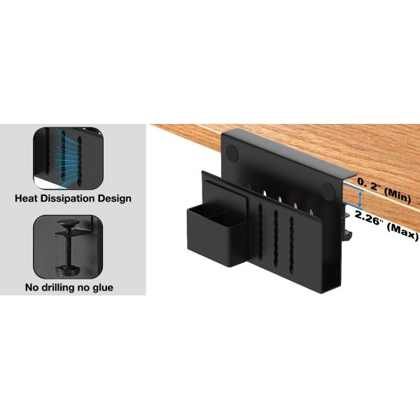 Convenient Laptop Holder for Desk Organizer No Drill Under Desk Drawer Clamp on Shelf