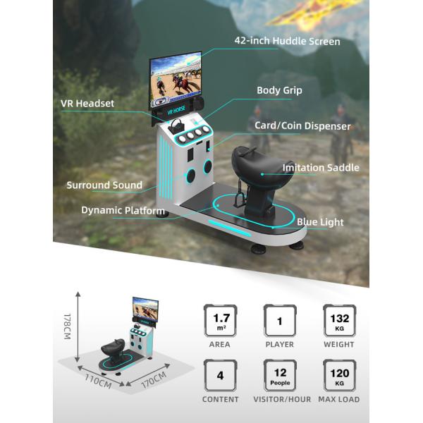 1 игрок 9D симулятор виртуальной реальности верховая верховая VR игровая машина Монета работает