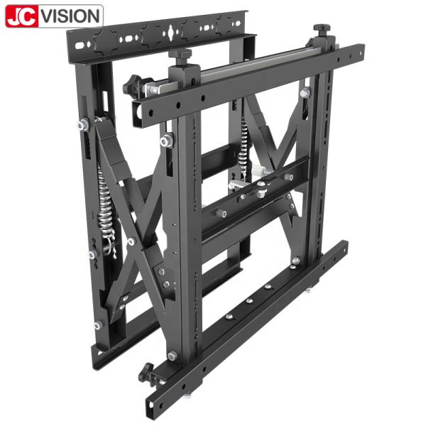 O serviço completo elimina o suporte da montagem da parede da tevê laminou o preto de aço do pó