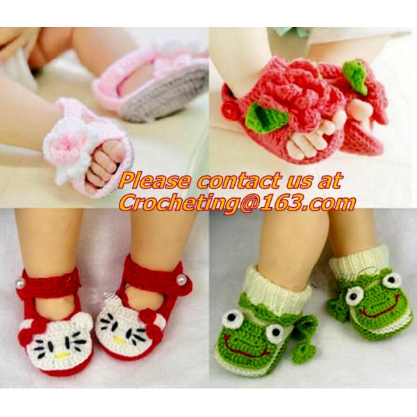 Cute Toddler Unisex Baby Infant Handmade Crochet Knit Colored Cartoon Socks Crib Shoes