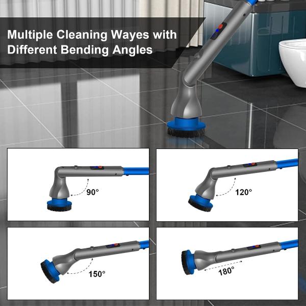 Motorized Spin Rotating Bathroom Scrubber Tile Brush With Led Display
