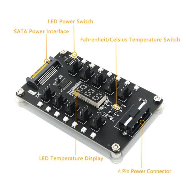 DC 12v 3 4 кабель СИД SATA регулятора 3528 эпицентра деятельности вентилятора Pin PWM красочный внезапный