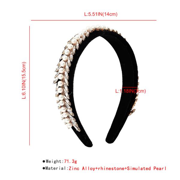 Flannel pearl crystal wide rim headbands Baroque double drain bit hoop headpiece Yiwu accessories