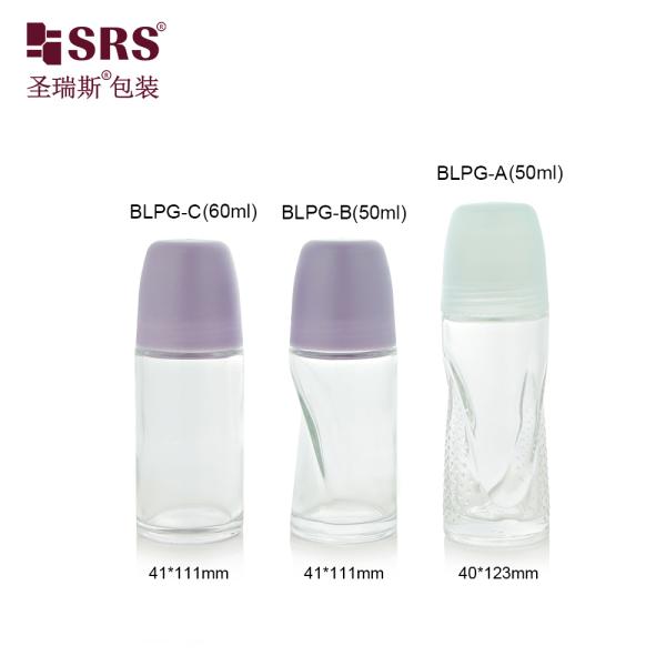 BLPG 50 ml 60 ml de forma única rollo de vidrio vacío en la botella para el desodorante corporal Gel antiperspirante embalaje