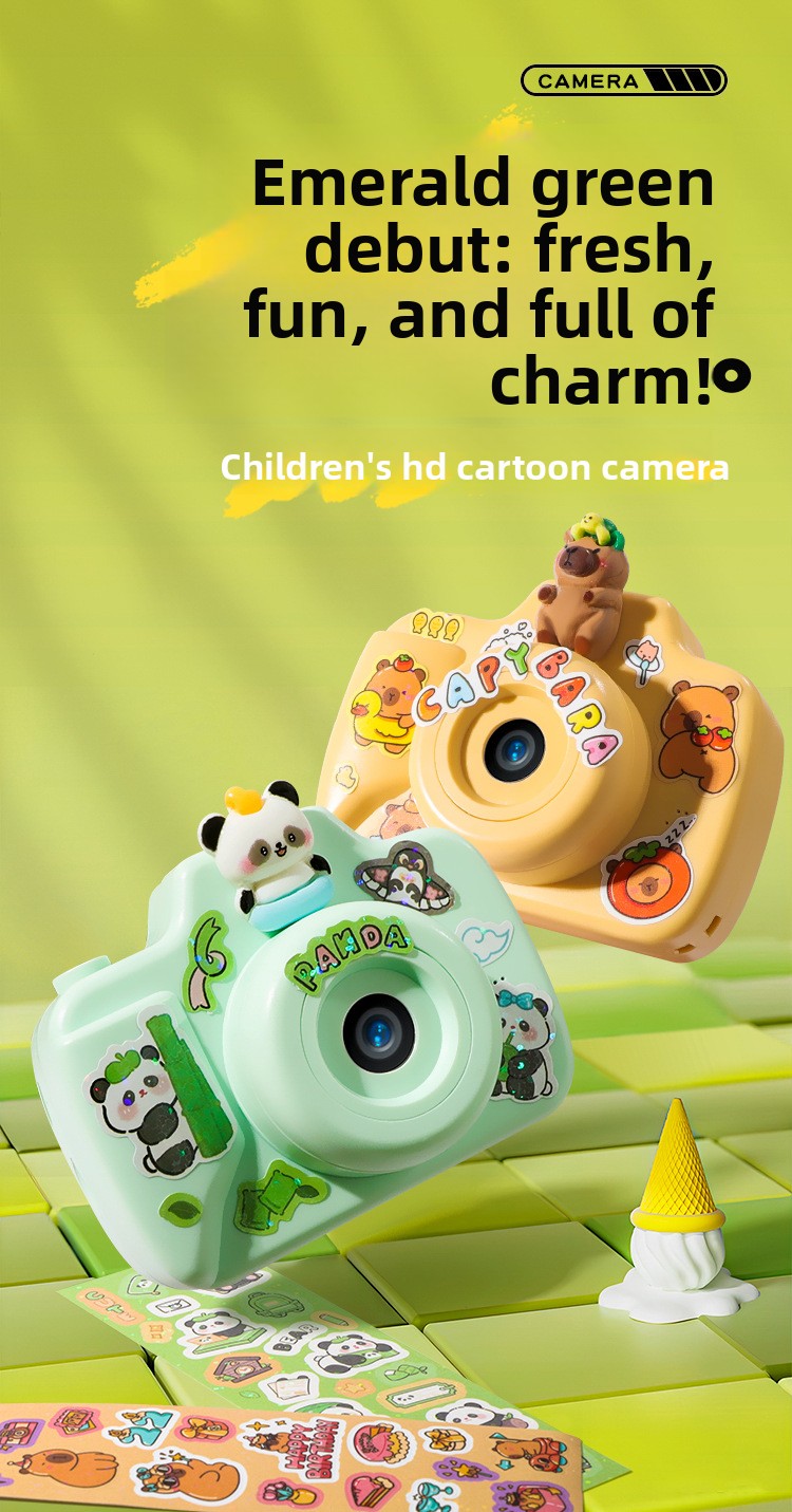 K22 Panda Instant Camera Toy for Children 48MP CMOS Sensor MicroSD Storage One-Click Printing Plastic Body Gift for Boys