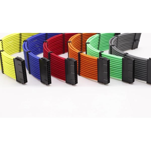 Sleeved Cables Kit 18AWG 30cm ATX 24-pin CPU4+4-pin PCI-E 6+2-pin PCI-E 6-pin