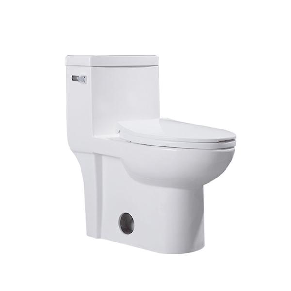 Uma altura alongada branca contornada parte moderna do conforto do assento redondo do toalete