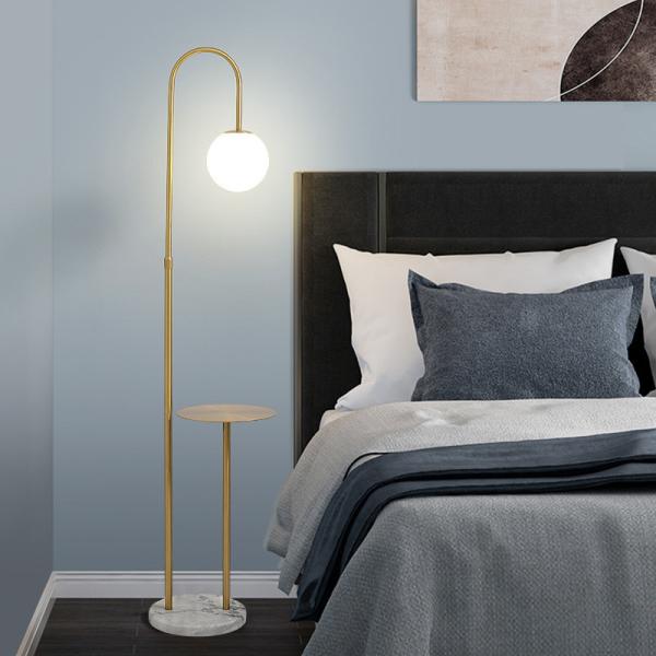 wireless charging marble wooden matel coffee table floor lamp bedside standing lighting glass shade USB bedside floor li