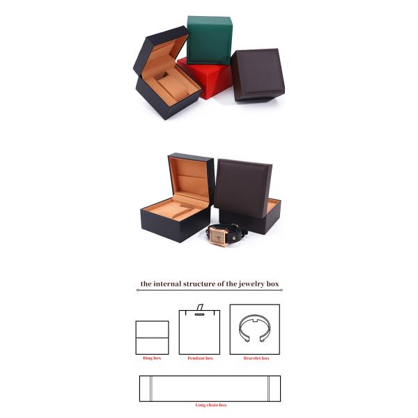 Stylish Soft Lining PU Leather Watch Storage Box With Inner Jewelry Pocket