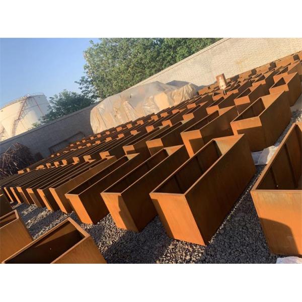 Цветочный горшок коробки плантатора Corten большой ржавой кровати сада металла стальной прямоугольный