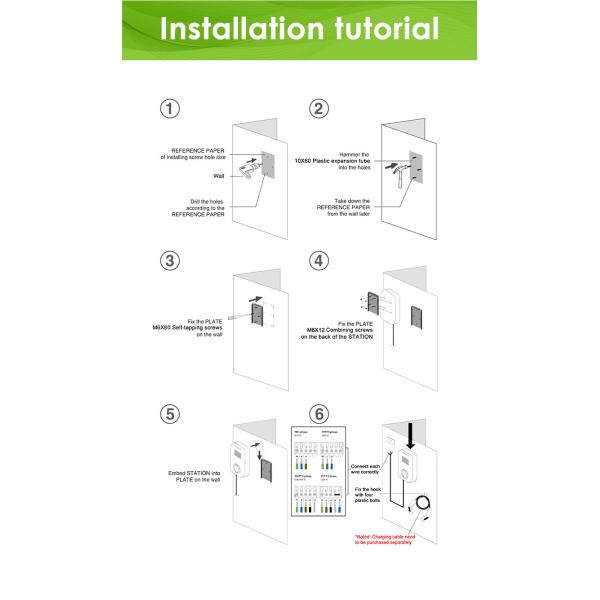 Wifi / RFID / APP optional 5m Cable Wallbox Ev Charger SAE J1772 / IEC62196 Ev Charger Station