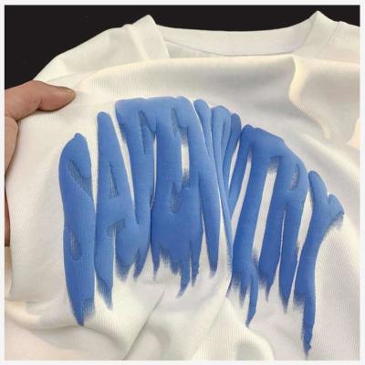 Custom Logo 3D Foam Puff Print Graphic T Shirt in Supima Cotton for Men's Streetwear