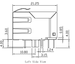 LPJ0011EBNL RJ45 Jack modular 1x10/100Mbps