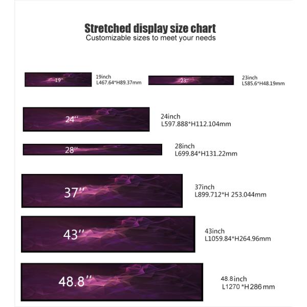 48,8 рамка стиля Яблока протянула дисплей Nits 4K дисплея Lcd длинный тощий 700
