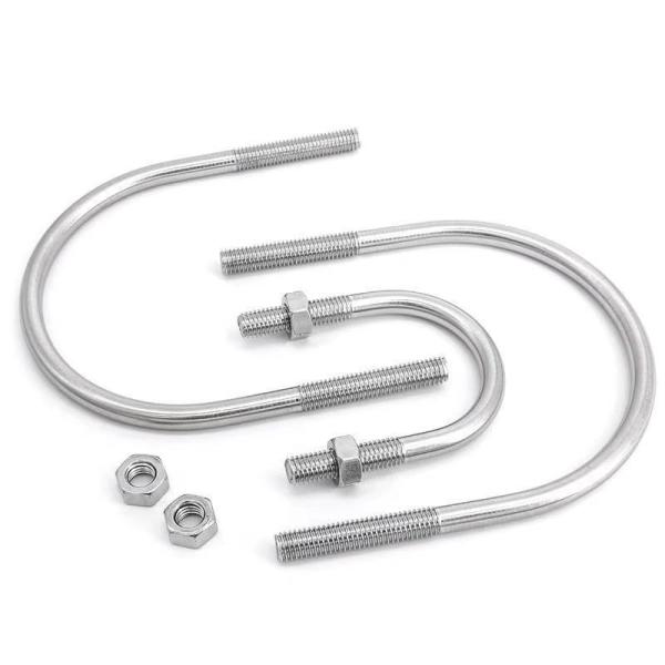 Made in China Blue and White Galvanized U-bolt High Quality and Low-priced U-shaped Bolt Customizable U-shaped Pipe Clamp