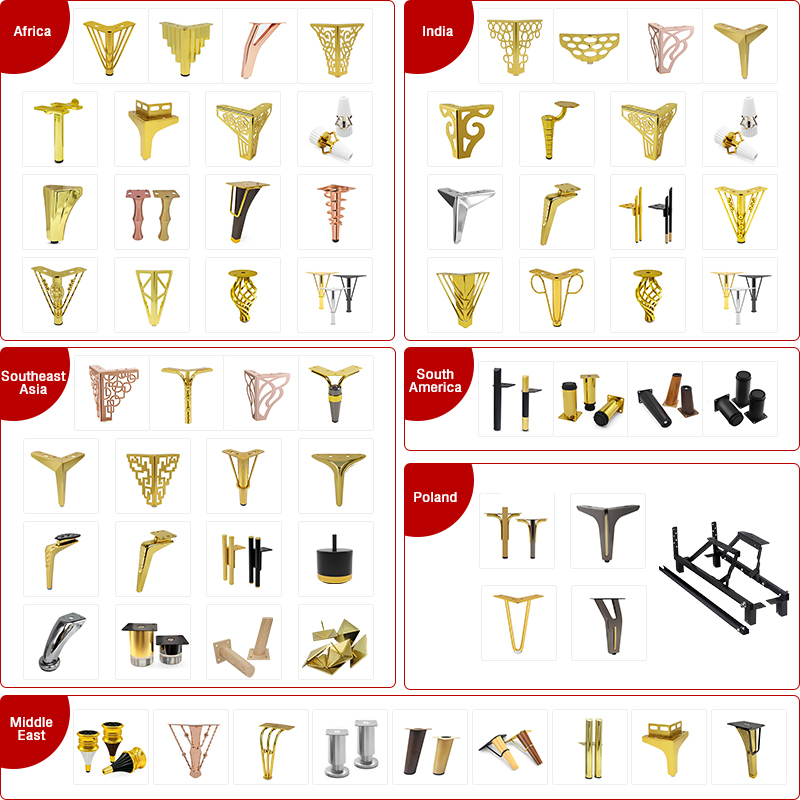 Thickened L-shaped Metal Sofa Legs Light Luxury Support Feet for Chairs and Coffee Tables Cabinet Hardware Fittings